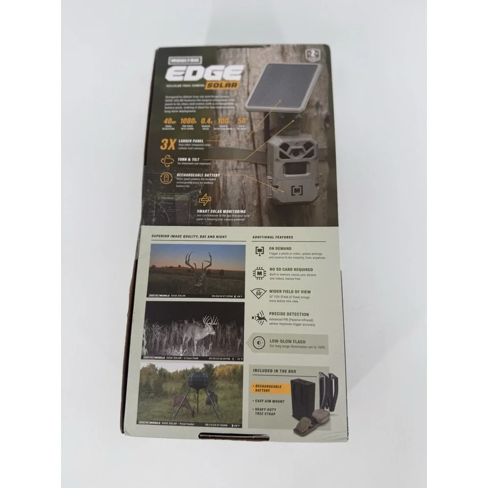 Moultrie Edge Solar Cellular‎ Trail Camera Rechargeable Battery 40MP OPEN BOX